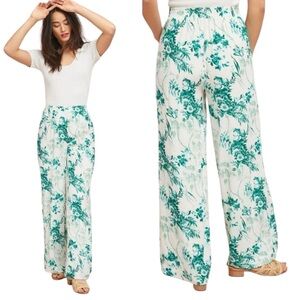 NEW ANTHROPOLOGIE Ett:Twa Christina floral wide-leg trousers Size 14